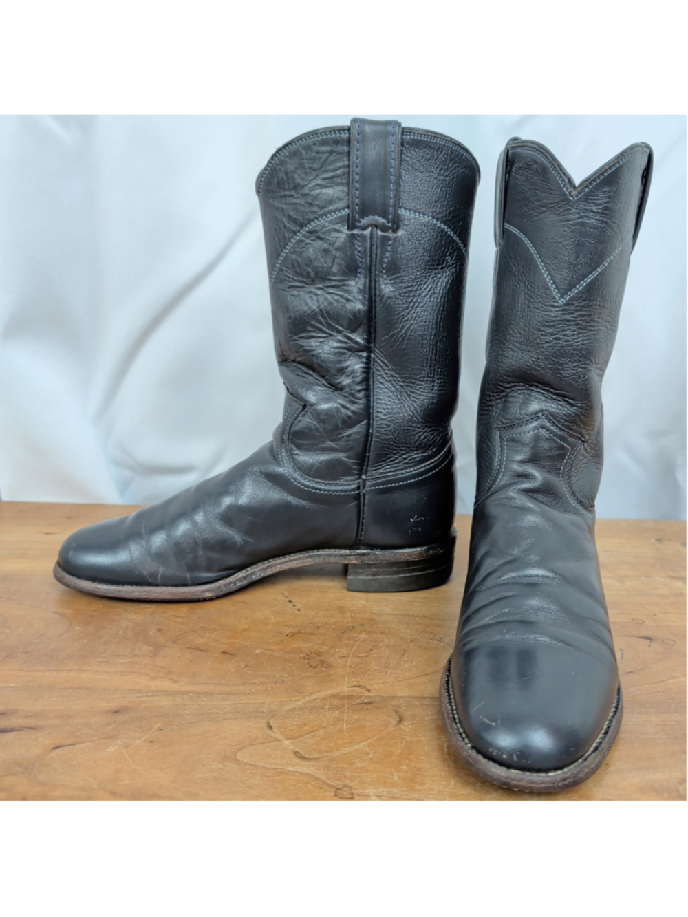 Vintage Ladies' Dark Grey Justin Roper Boots Size 6A